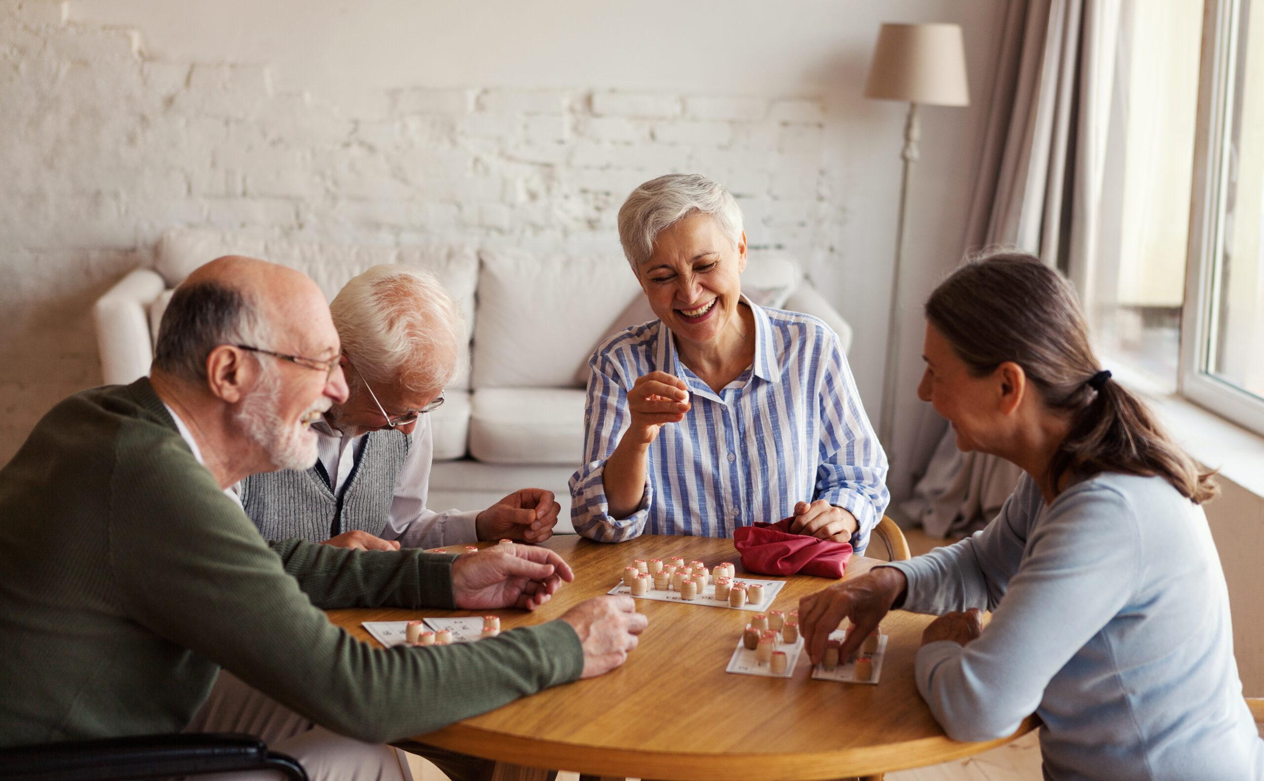 Older adults enjoying a game of bingo