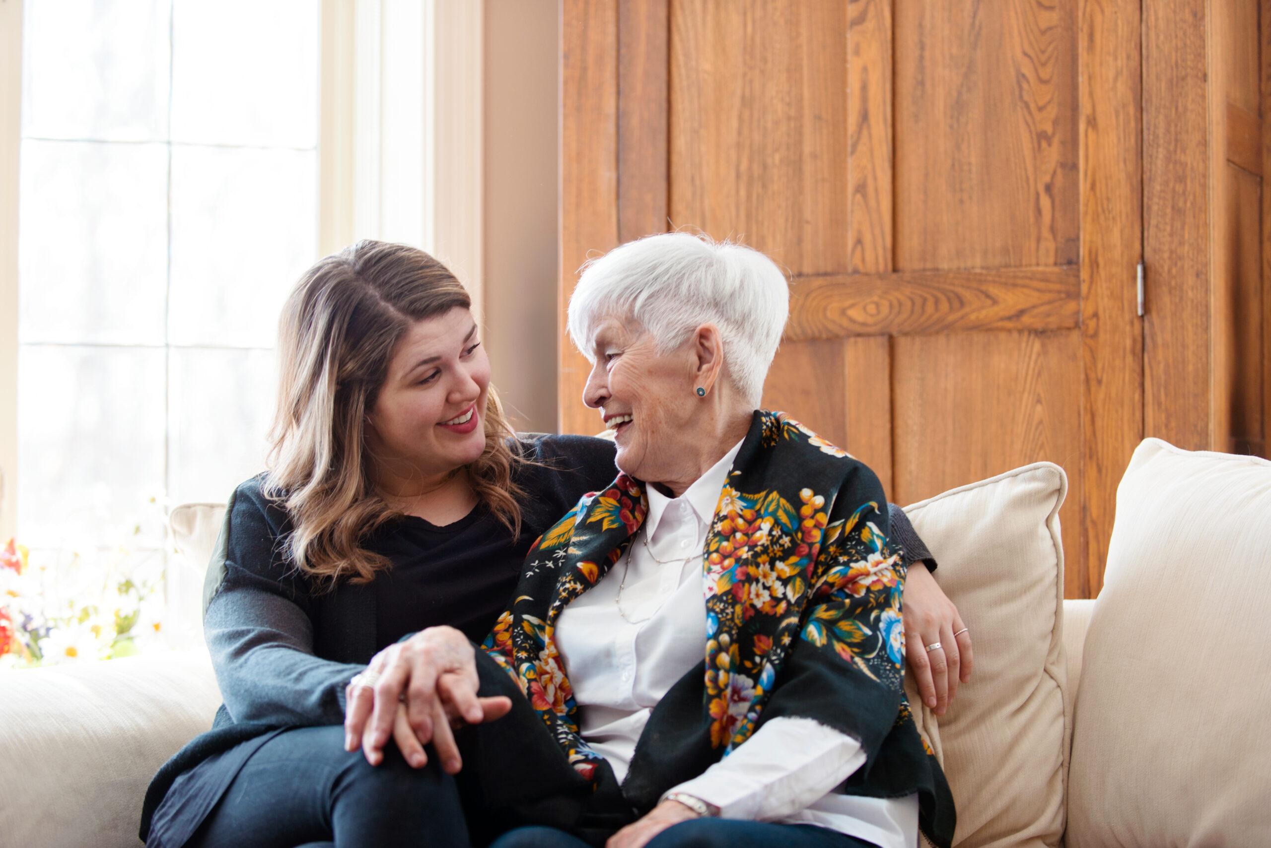 Senior woman celebrate mother's day with her family